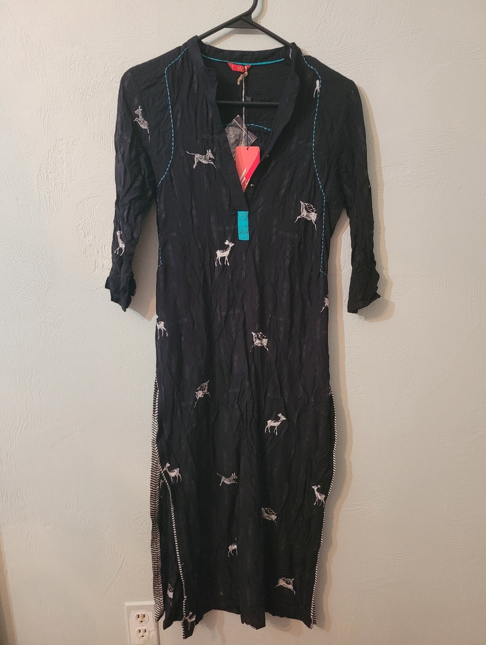 Unique Women Kaftan Dress With Embroired Details Size XS